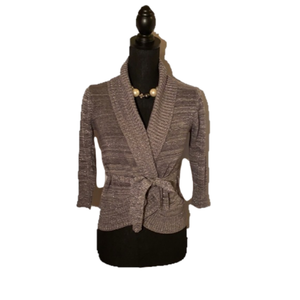 iZ BYER grey sparkle waist length cardigan size medium